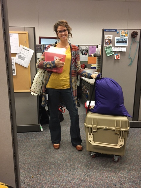 Public health nurse ready to use her cool cube for a vaccination clinic