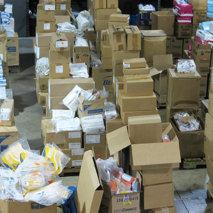 Organizing cache of medical supplies into useable response system