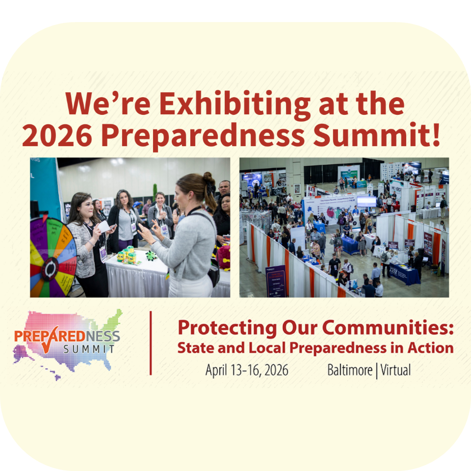 We're exhibiting at the 2026 NACCHO Preparedness Summit in Baltimore, Maryland