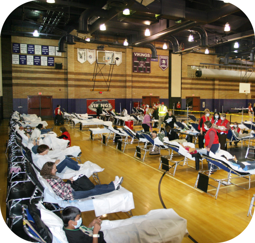 Alternate care site setup in gymnasium