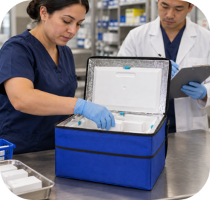 Loading vaccine into a cool cube