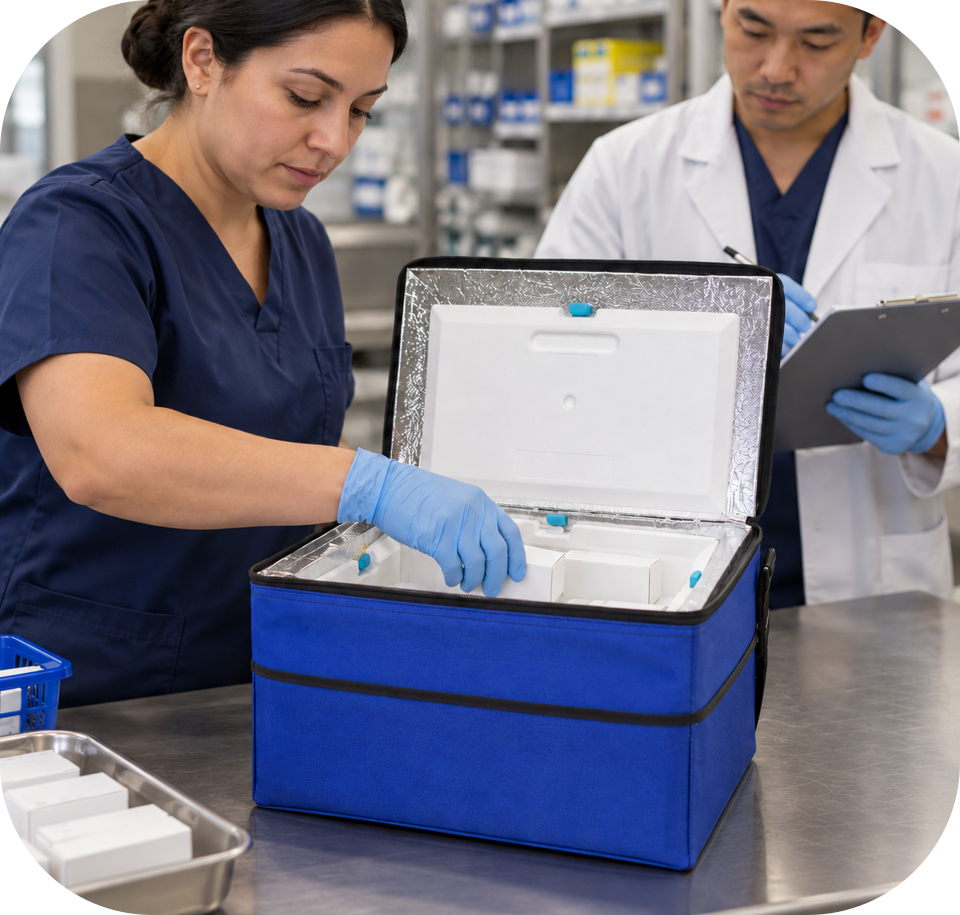 Loading vaccine into a cool cube